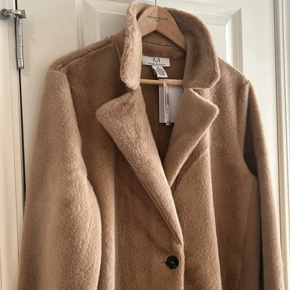 Faux Teddy Bear style coat, camel color. - Picture 6 of 10